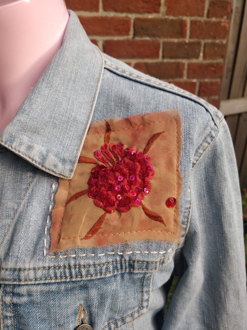 Boho Patch Denim Jacket - Image 3