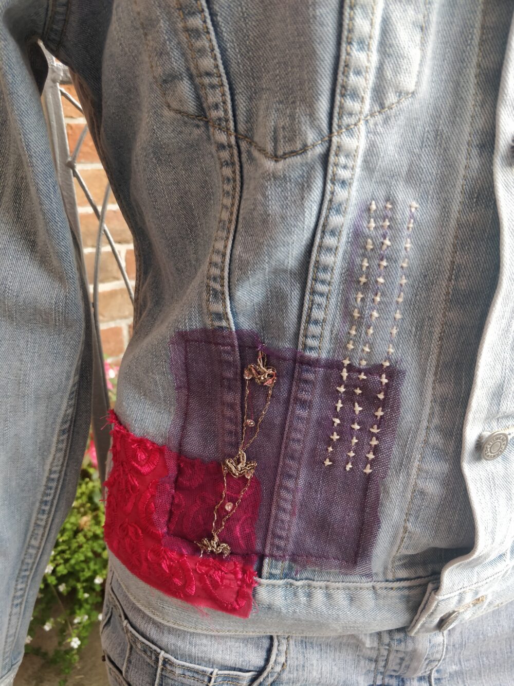 Boho Patch Denim Jacket - Image 5