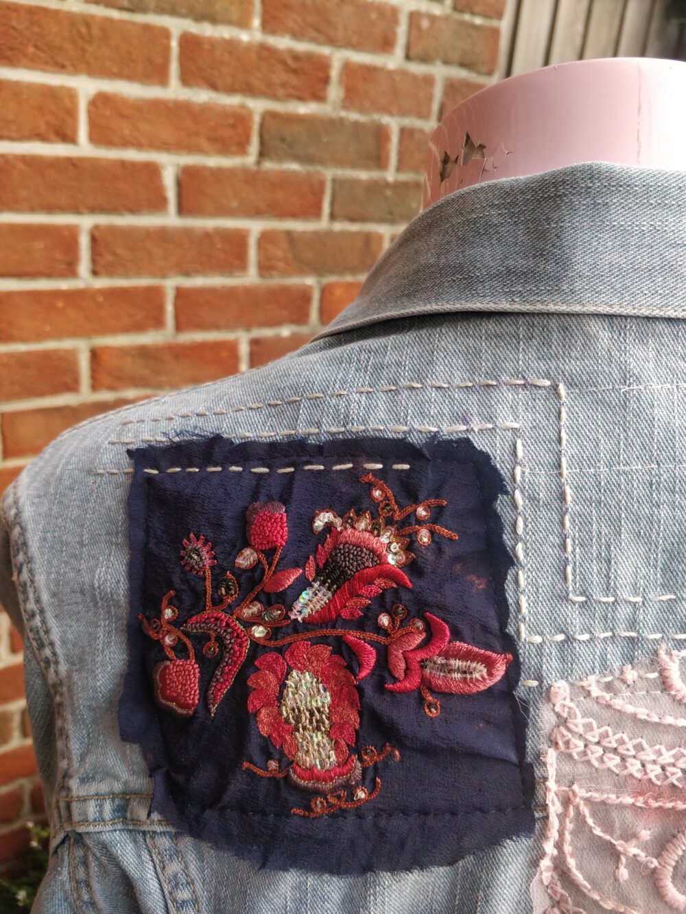 Boho Patch Denim Jacket - Image 7