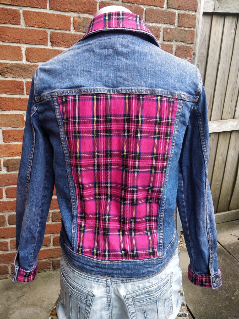 Pink Tartan Denim Jacket
