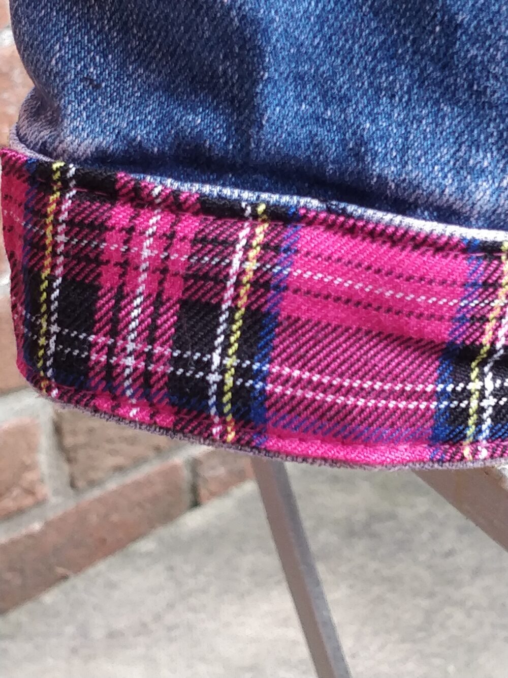 Pink Tartan Denim Jacket - Image 5