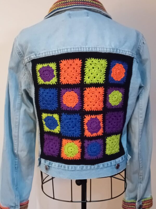 Granny Square Denim Jacket