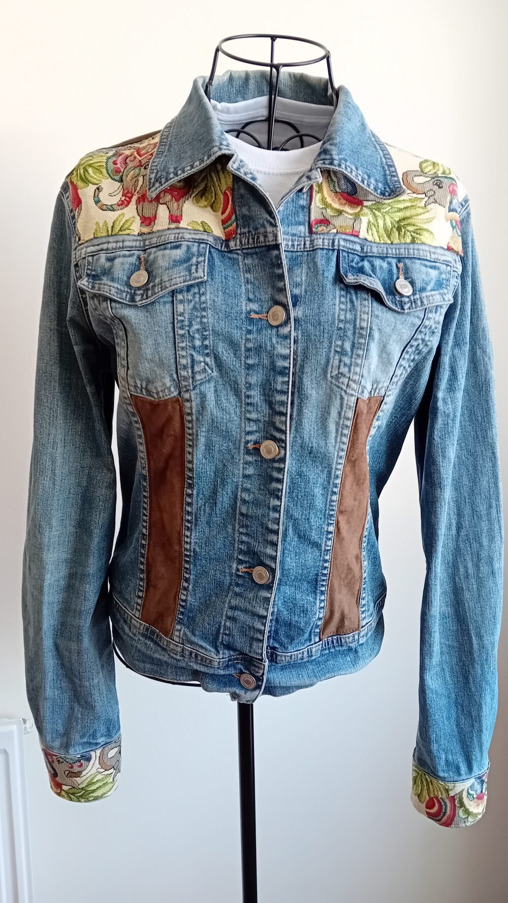 Elephants and Suede Denim Jacket - Image 2