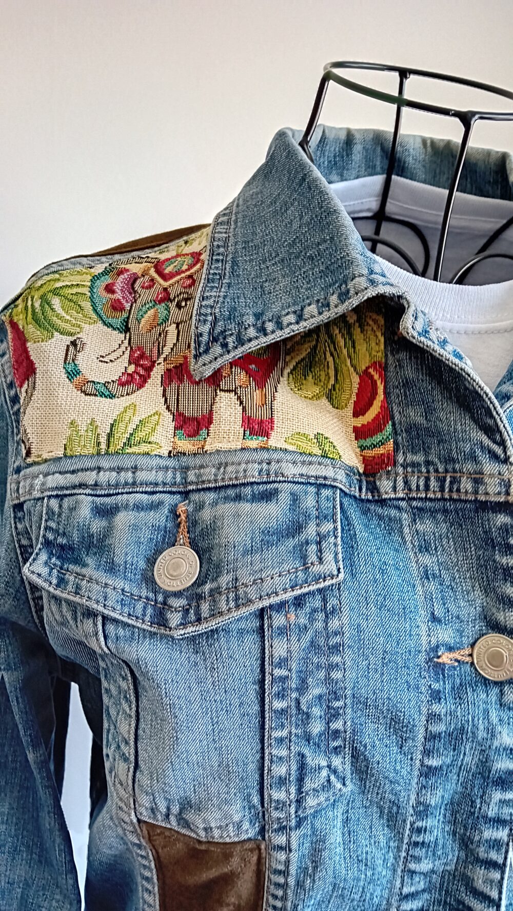 Elephants and Suede Denim Jacket - Image 3