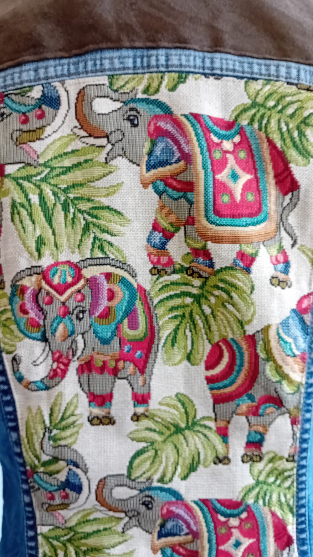 Elephants and Suede Denim Jacket - Image 6