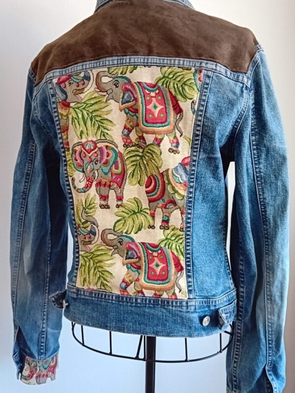 Elephants and Suede Denim Jacket