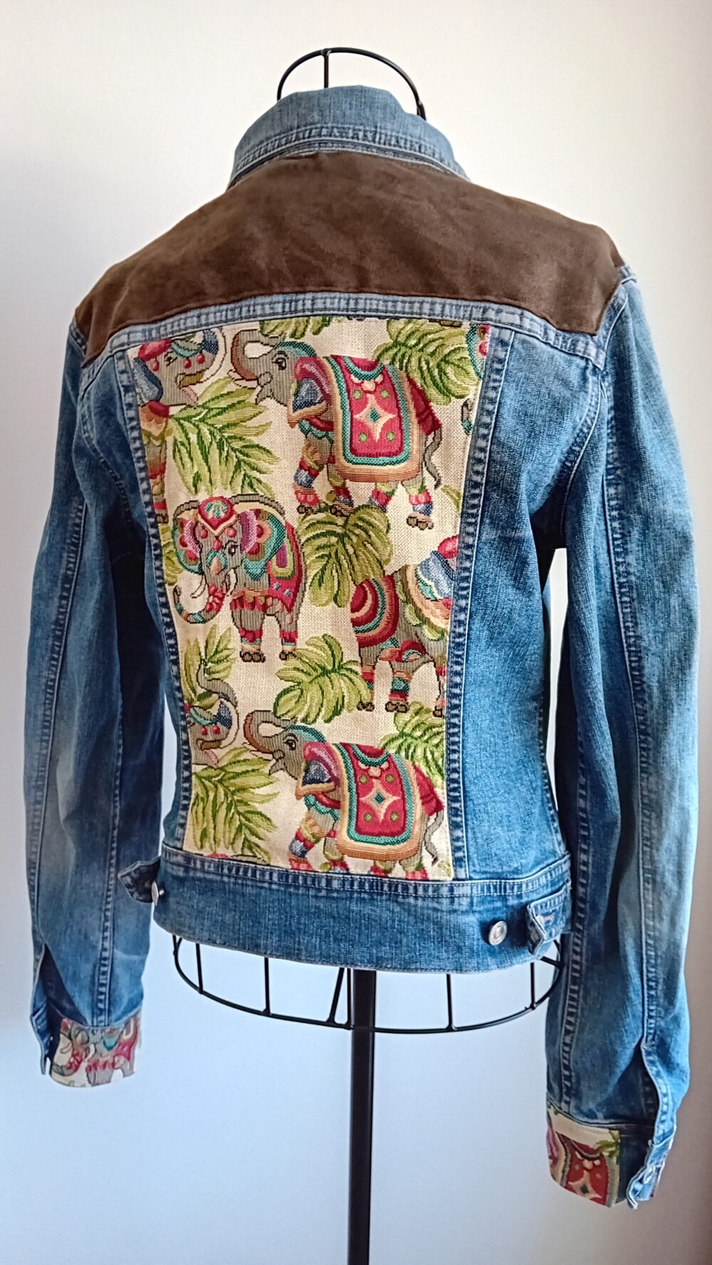 Elephants and Suede Denim Jacket