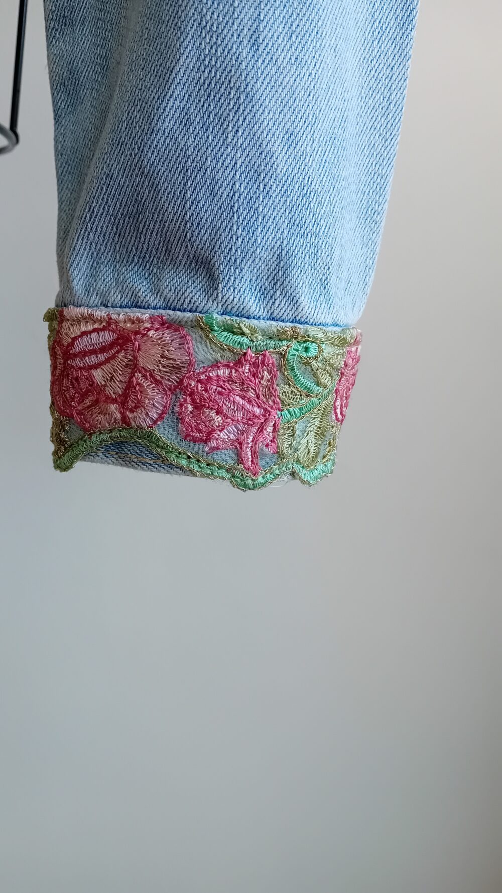 Mint and Pink Sparkly Denim Jacket - Image 4